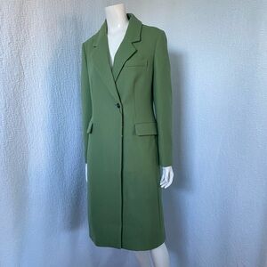 Zara Premium Green Wool  Classic Wool Blend Italian Coat New Manteco fabric